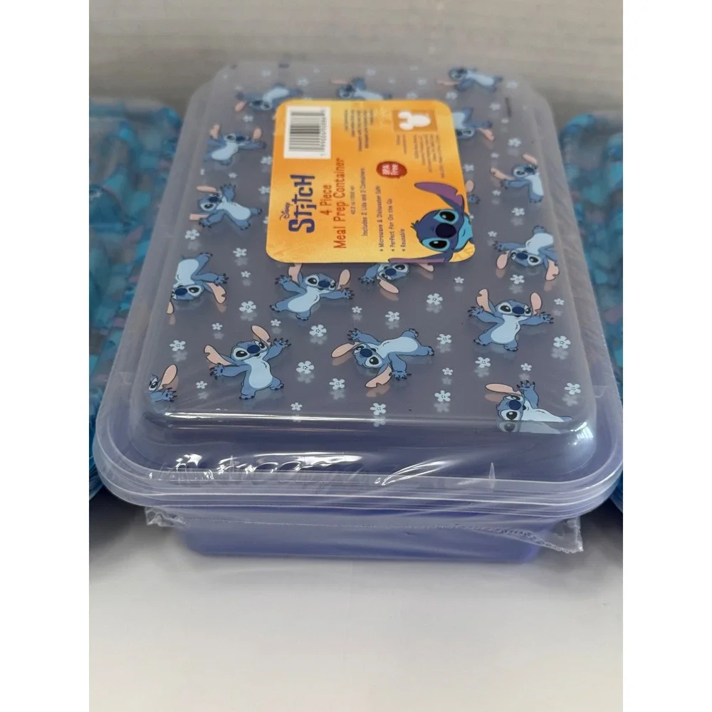Disney Stitch 3-Pack 4-Piece Meal Prep Container Set BPA Free Blue Purple New